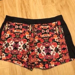 Black & floral trouser shorts